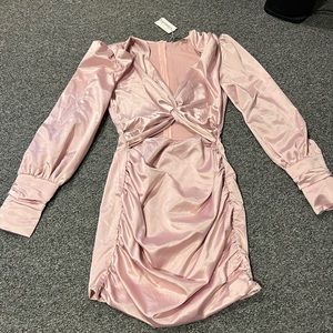 Baby pink long sleeved dress